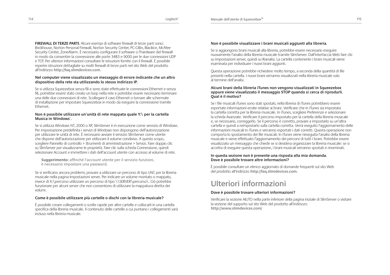Ulteriori informazioni | Logitech Squeezebox Receiver User Manual | Page 59 / 92