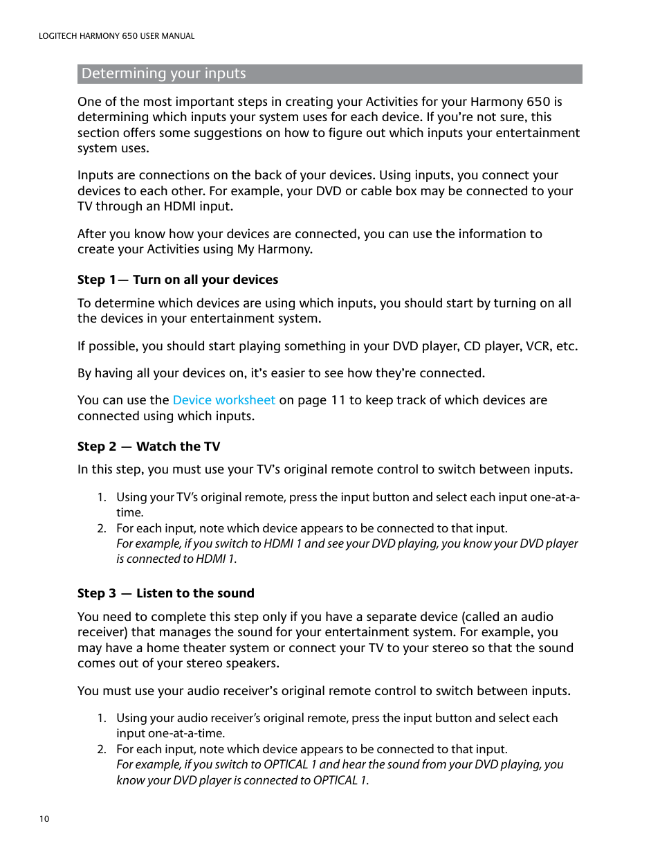 Logitech Harmony 650 User Manual | Page 14 / 26