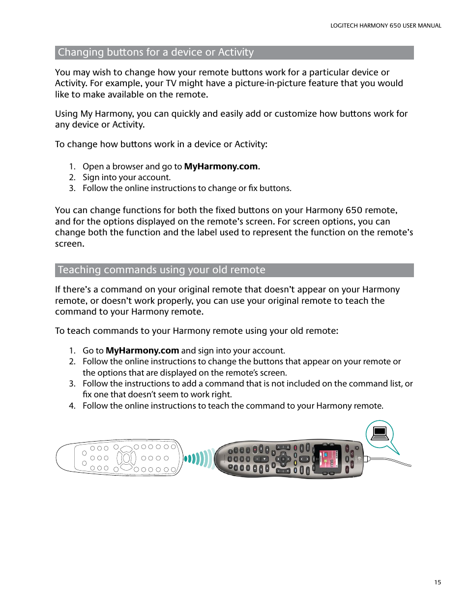 Logitech Harmony 650 User Manual | Page 19 / 26