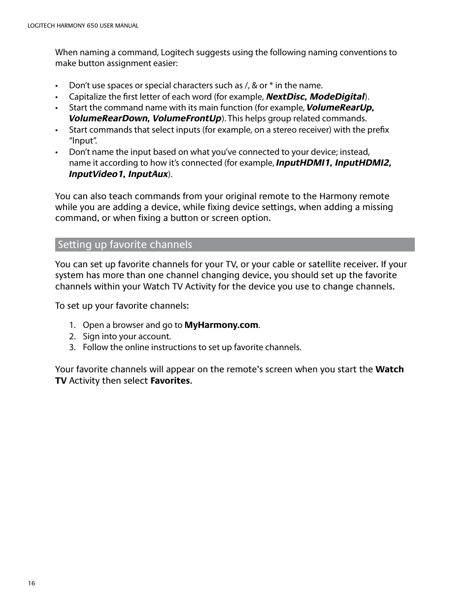 Logitech Harmony 650 User Manual | Page 20 / 26