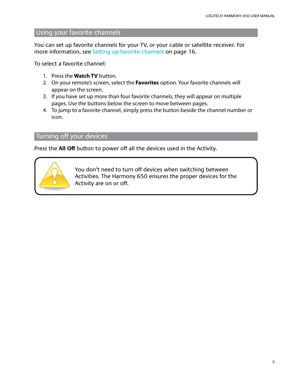 Logitech Harmony 650 User Manual | Page 9 / 26