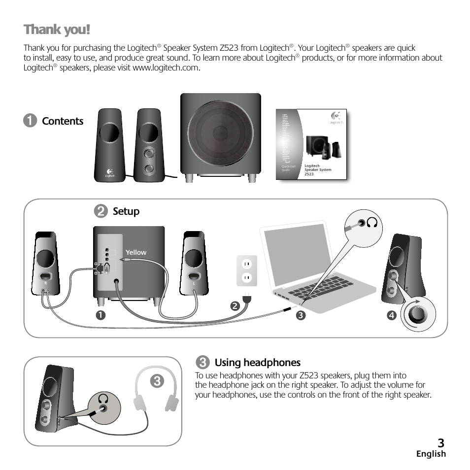 Logitech Z523 User Manual | Page 3 / 114