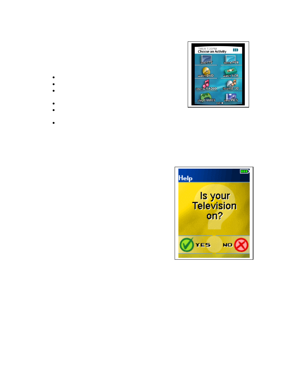 1 the one-button activity, 2 using the help button, 3 switching between activities | Logitech Harmony Remote 880 User Manual | Page 16 / 23