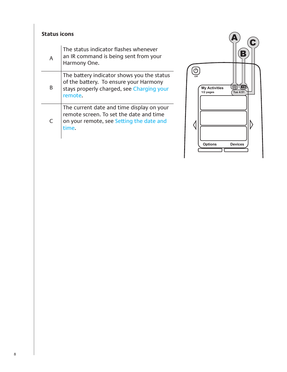 Ab c | Logitech Harmony One User Manual | Page 8 / 40