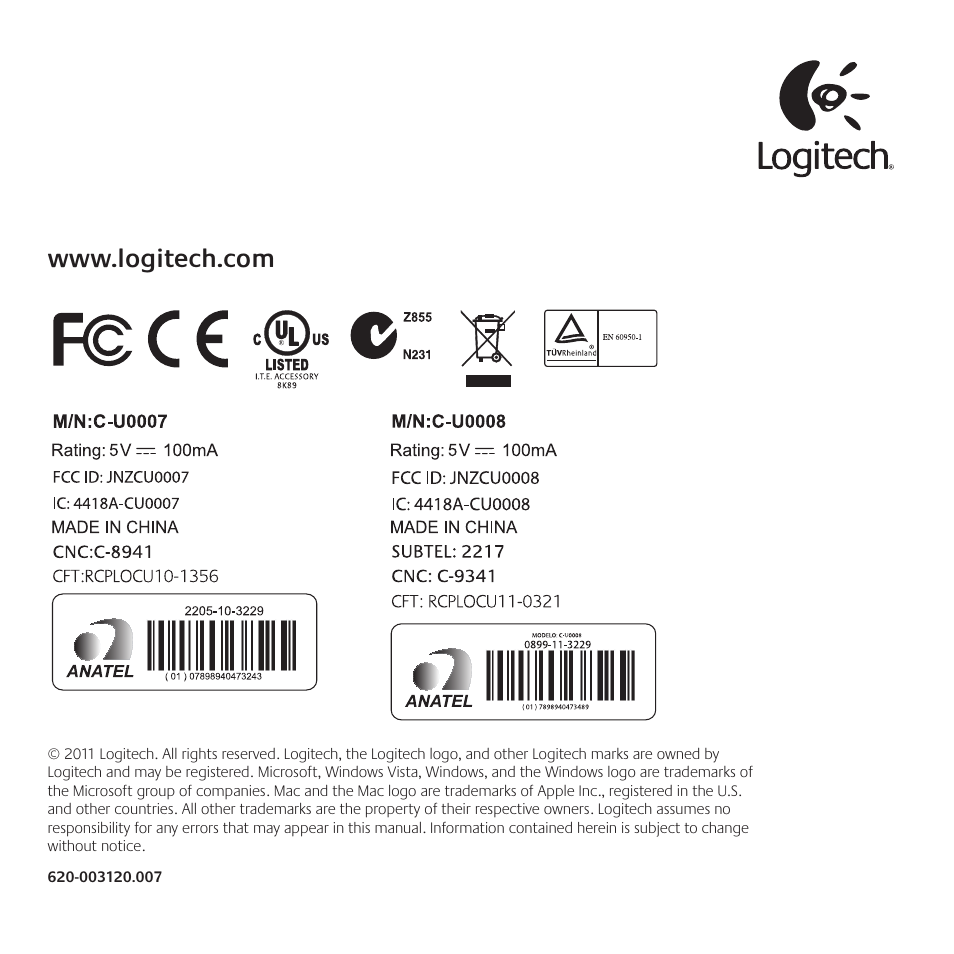 Logitech M325 User Manual | Page 32 / 32