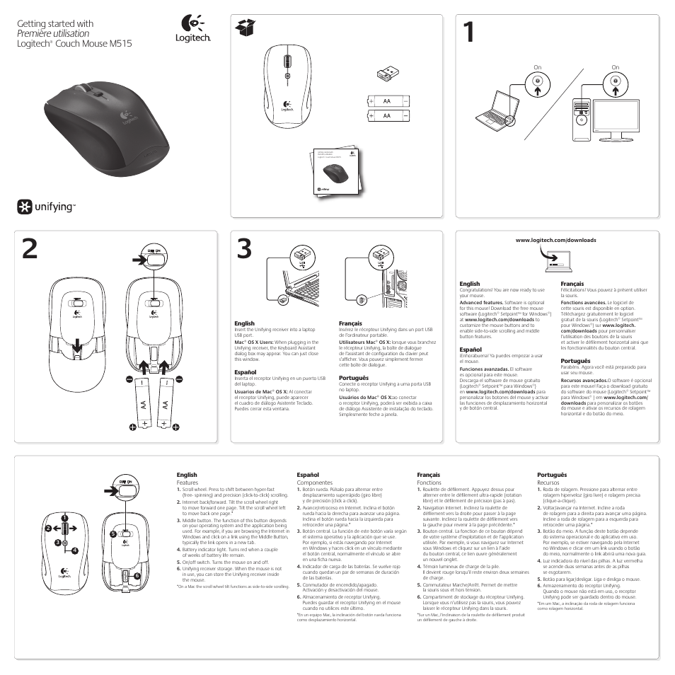 Logitech M515 User Manual | 2 pages