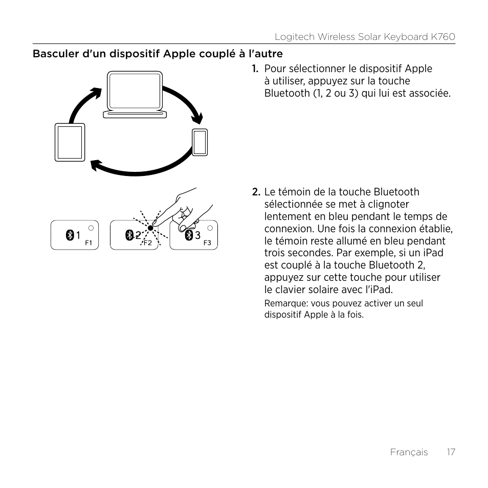 Logitech Keyboard K760 User Manual | Page 17 / 44