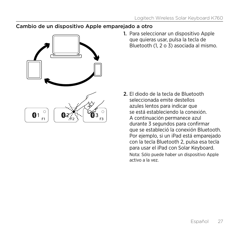 Logitech Keyboard K760 User Manual | Page 27 / 44