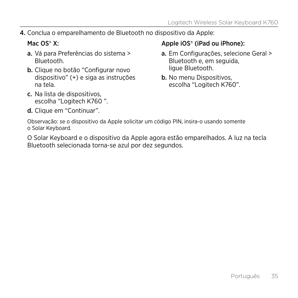 Logitech Keyboard K760 User Manual | Page 35 / 44