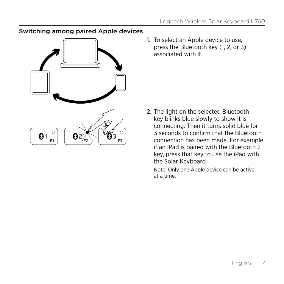 Logitech Keyboard K760 User Manual | Page 7 / 44
