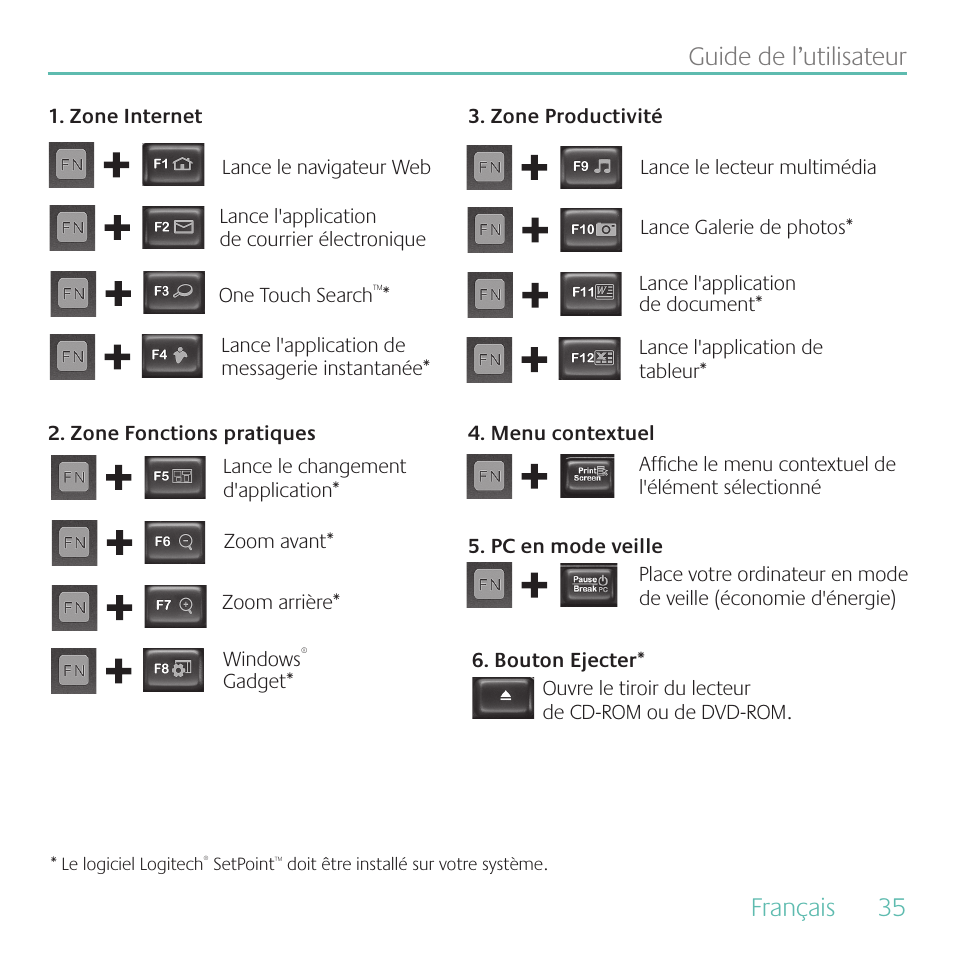 Français, 35 guide de l’utilisateur | Logitech MK700 User Manual | Page 35 / 60