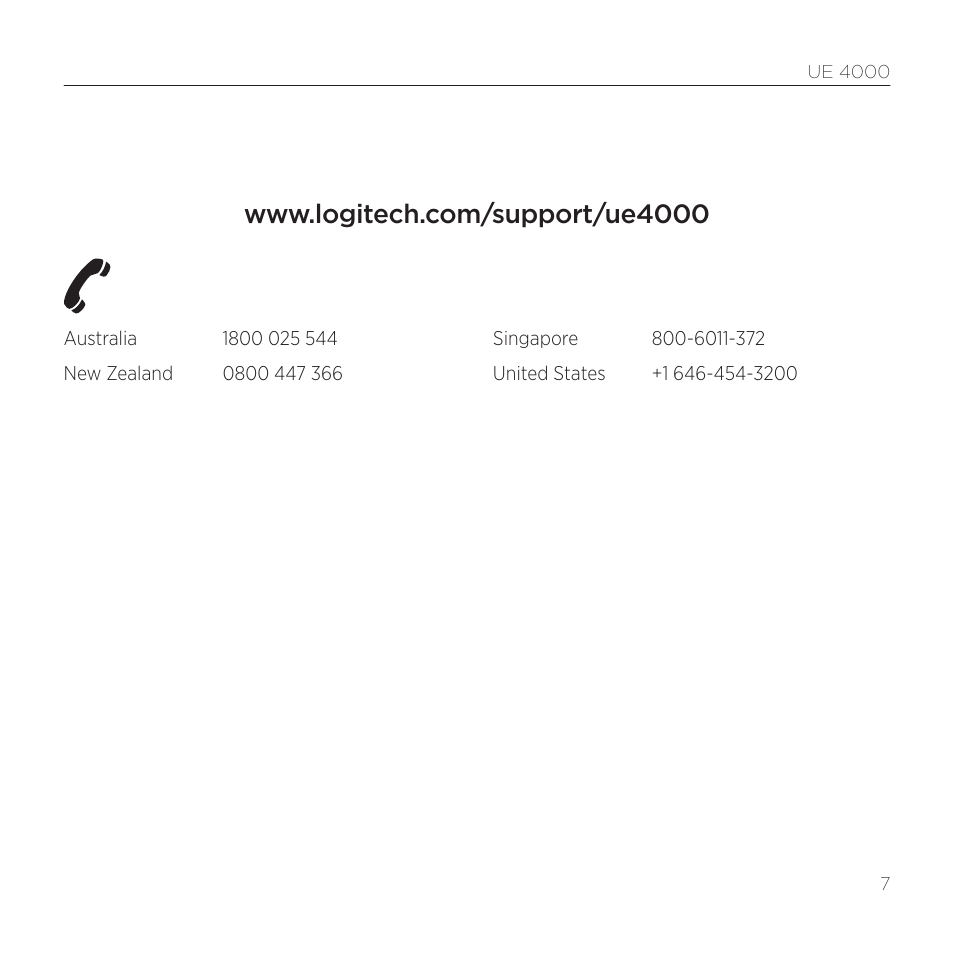 Logitech UE 4000 User Manual | Page 7 / 8