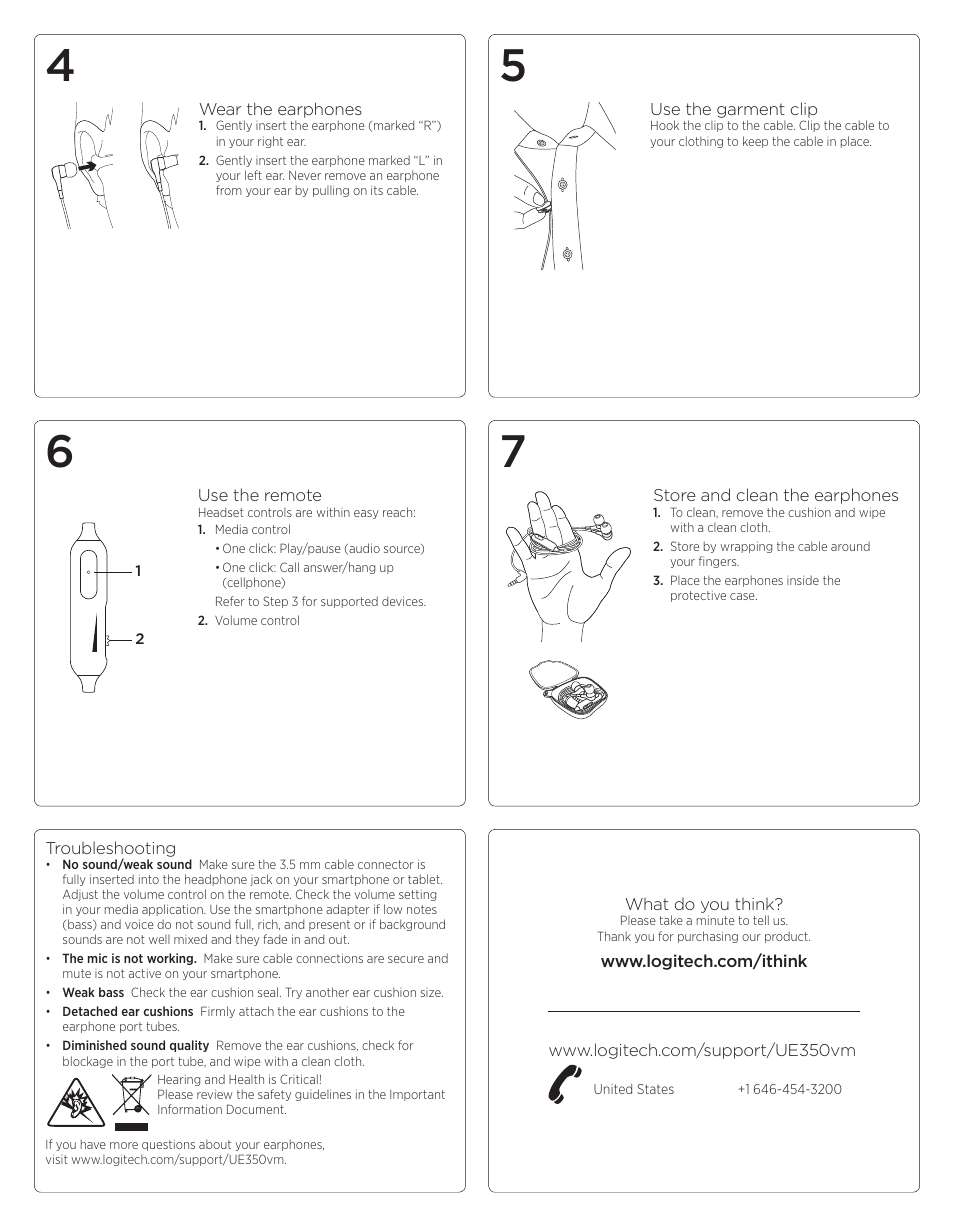 Logitech Ultimate Ears 350 User Manual | Page 2 / 2