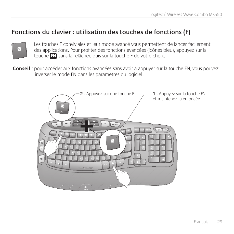 Logitech Wireless Wave Combo MK550 User Manual | Page 29 / 52