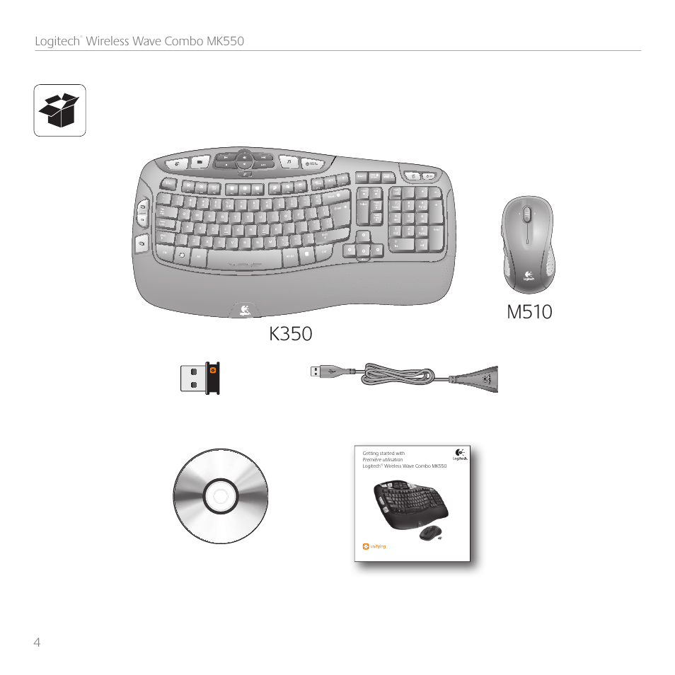 Logitech Wireless Wave Combo MK550 User Manual | Page 4 / 52