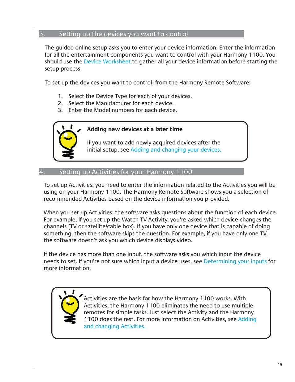Logitech Harmony 1100 User Manual | Page 15 / 48