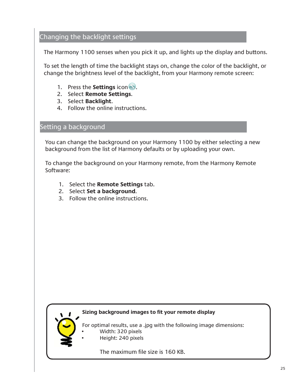 Logitech Harmony 1100 User Manual | Page 25 / 48