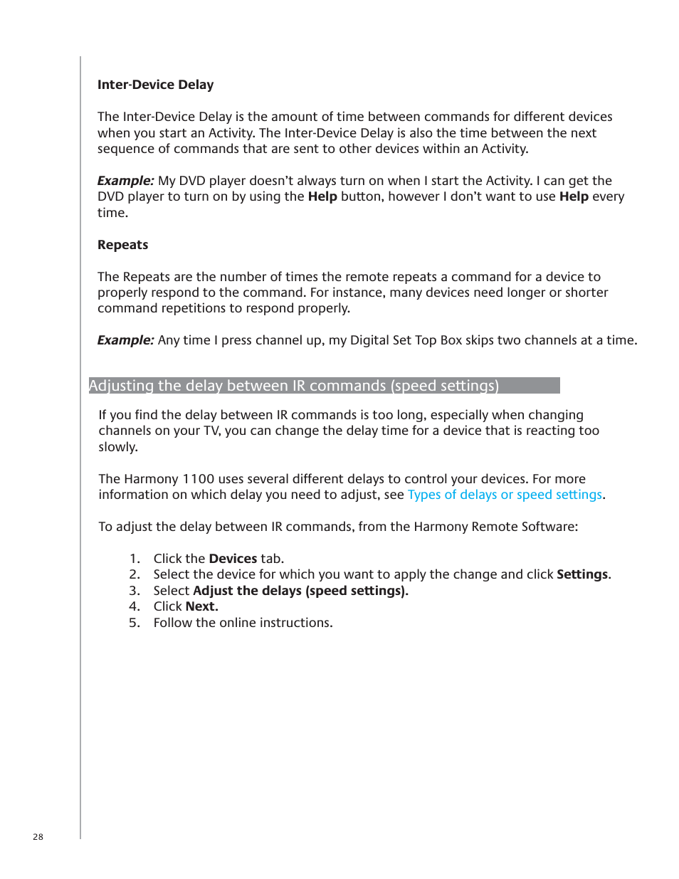 Logitech Harmony 1100 User Manual | Page 28 / 48