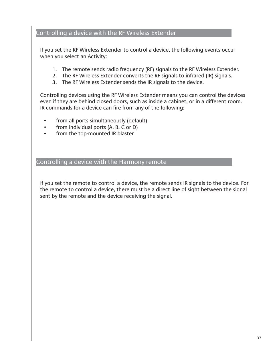 Logitech Harmony 1100 User Manual | Page 37 / 48