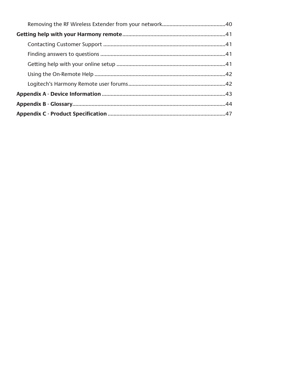 Logitech Harmony 1100 User Manual | Page 4 / 48