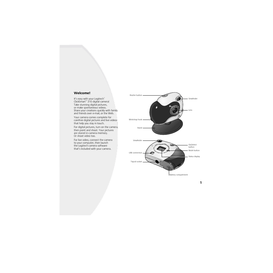 1 welcome | Logitech ClickSmart 310 User Manual | Page 5 / 32