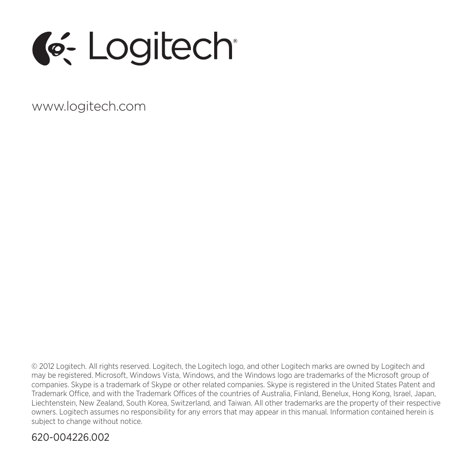 Logitech Bcc950 User Manual | Page 8 / 8