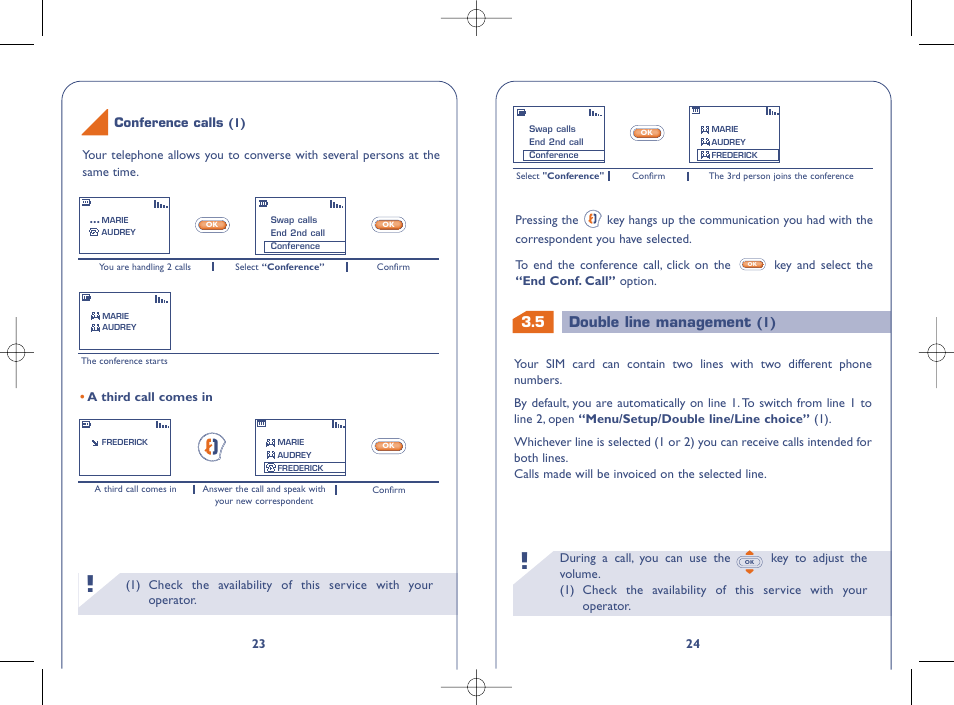 5 double line management (1) | Alcatel OT331 User Manual | Page 13 / 48