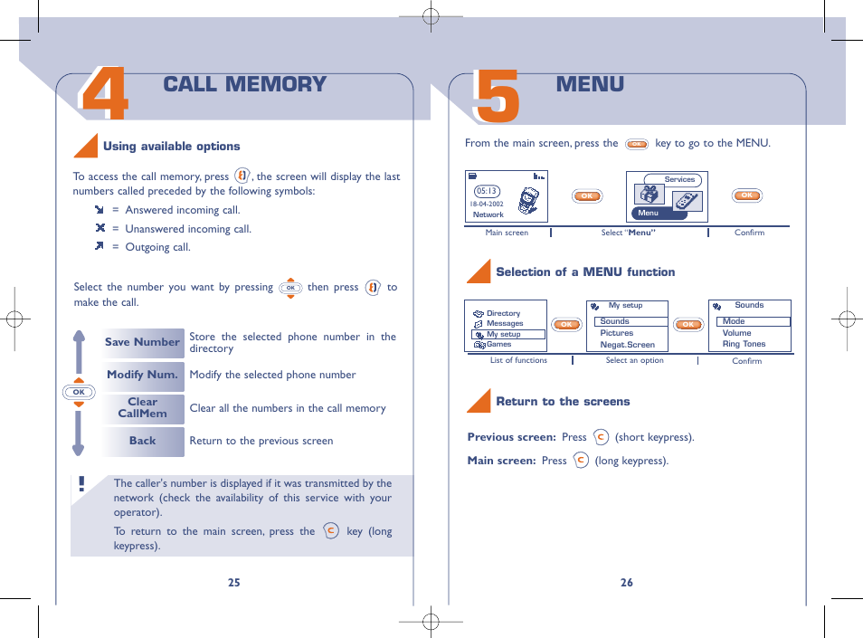 Menu | Alcatel OT331 User Manual | Page 14 / 48