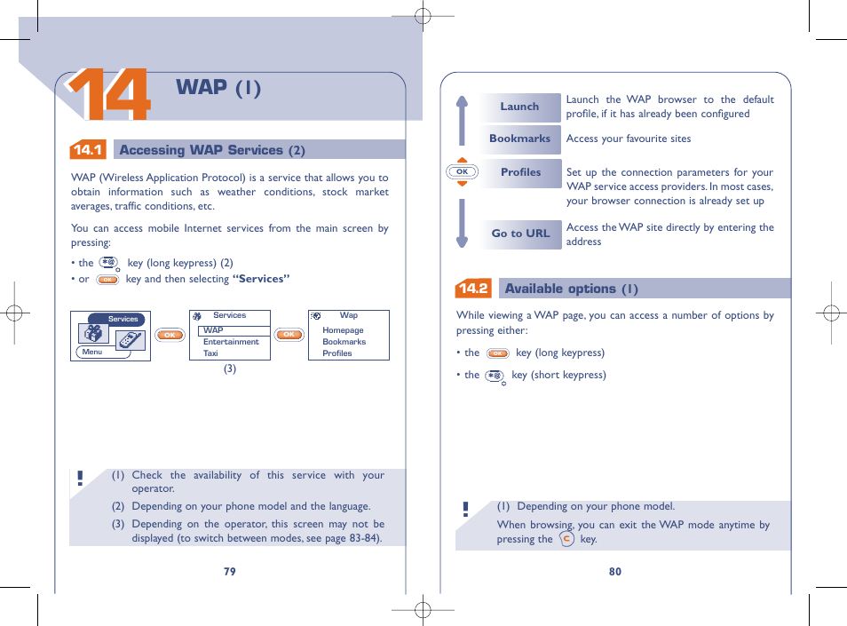 Wap (1) | Alcatel OT331 User Manual | Page 41 / 48