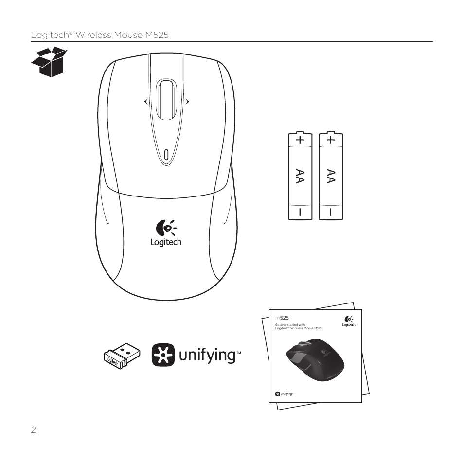 Logitech® wireless mouse m525 2 | Logitech M525 User Manual | Page 2 / 64