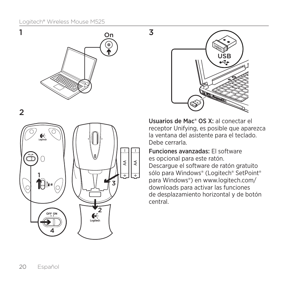 Logitech M525 User Manual | Page 20 / 64