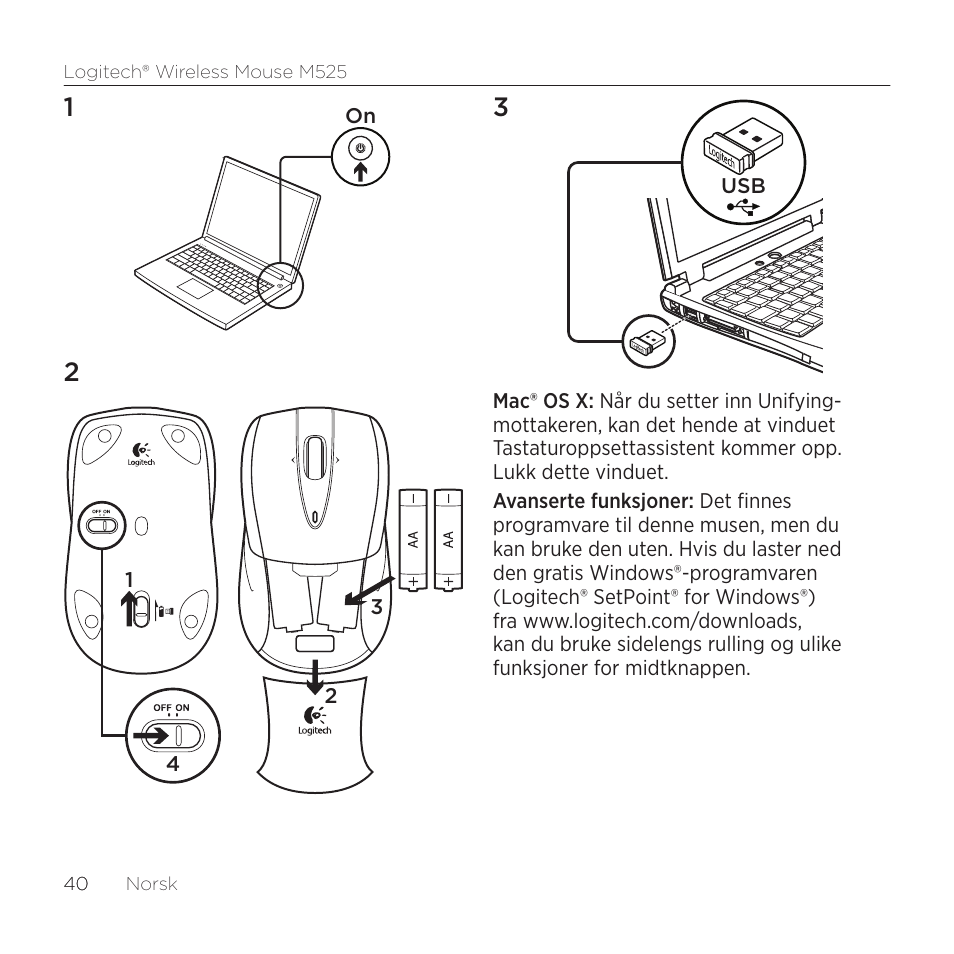 Logitech M525 User Manual | Page 40 / 64