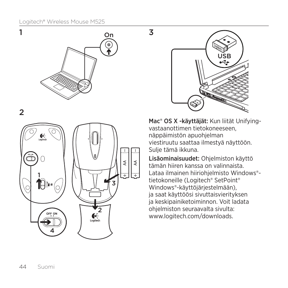 Logitech M525 User Manual | Page 44 / 64