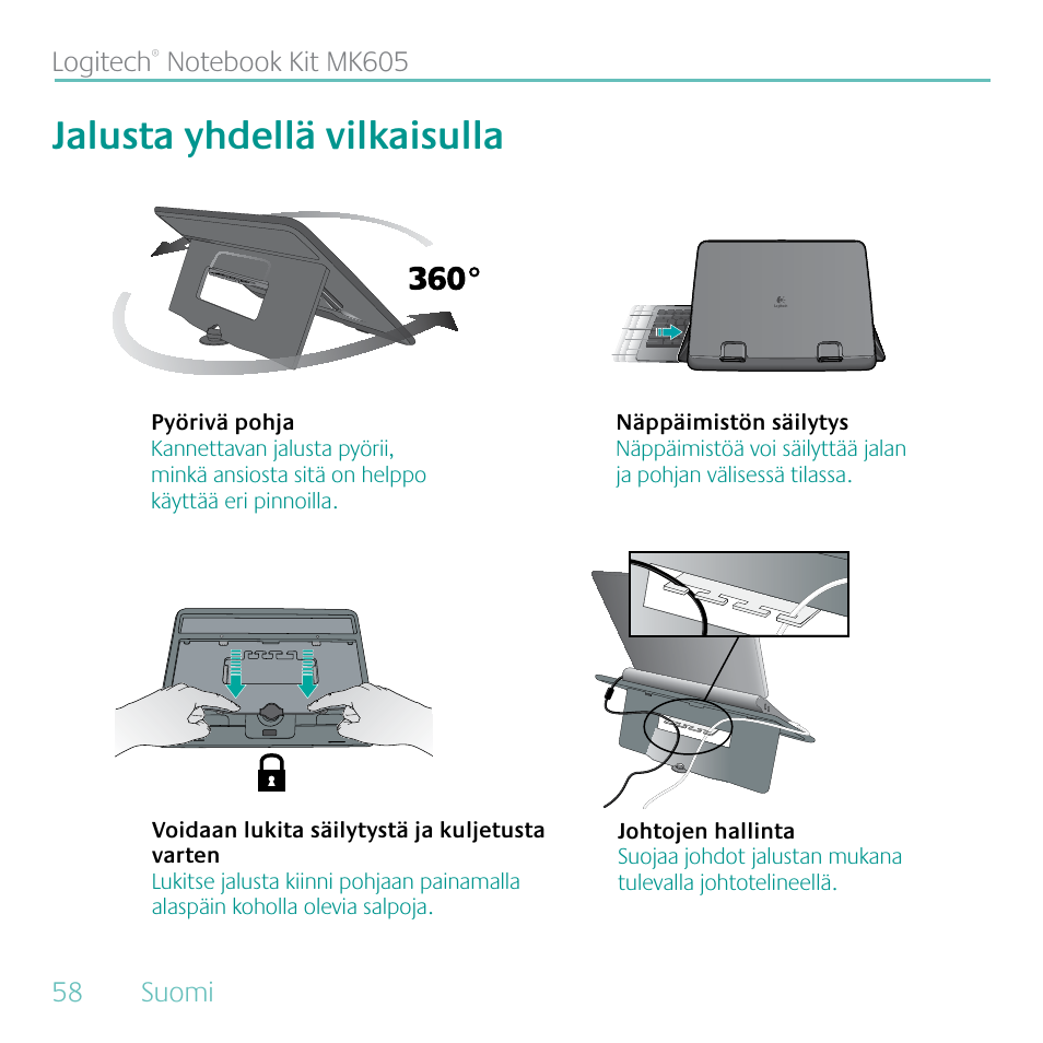 Jalusta yhdellä vilkaisulla | Logitech MK605 User Manual | Page 58 / 64