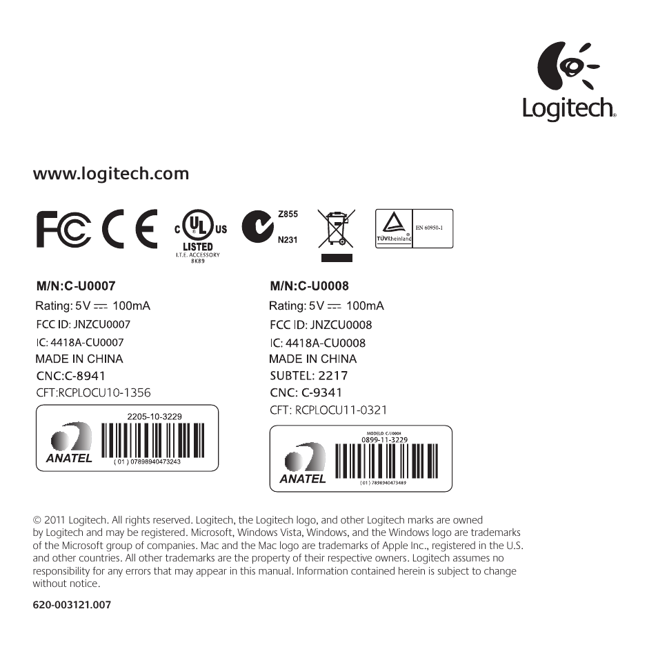 Logitech M325 User Manual | Page 36 / 36