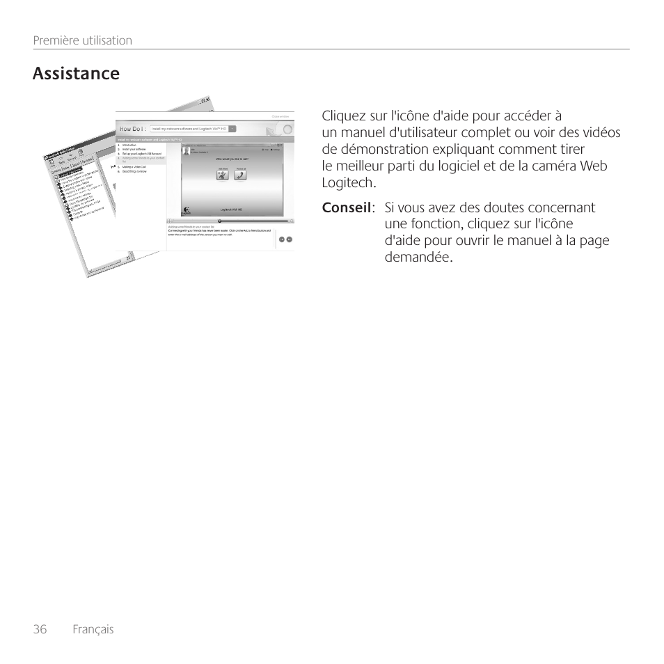 Assistance | Logitech C110 User Manual | Page 36 / 160