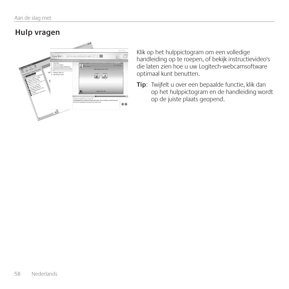 Hulp vragen | Logitech C110 User Manual | Page 58 / 160