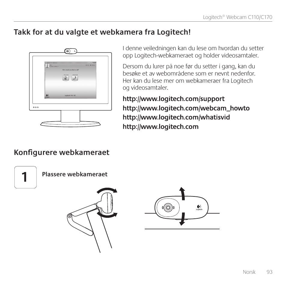 Logitech C110 User Manual | Page 93 / 160