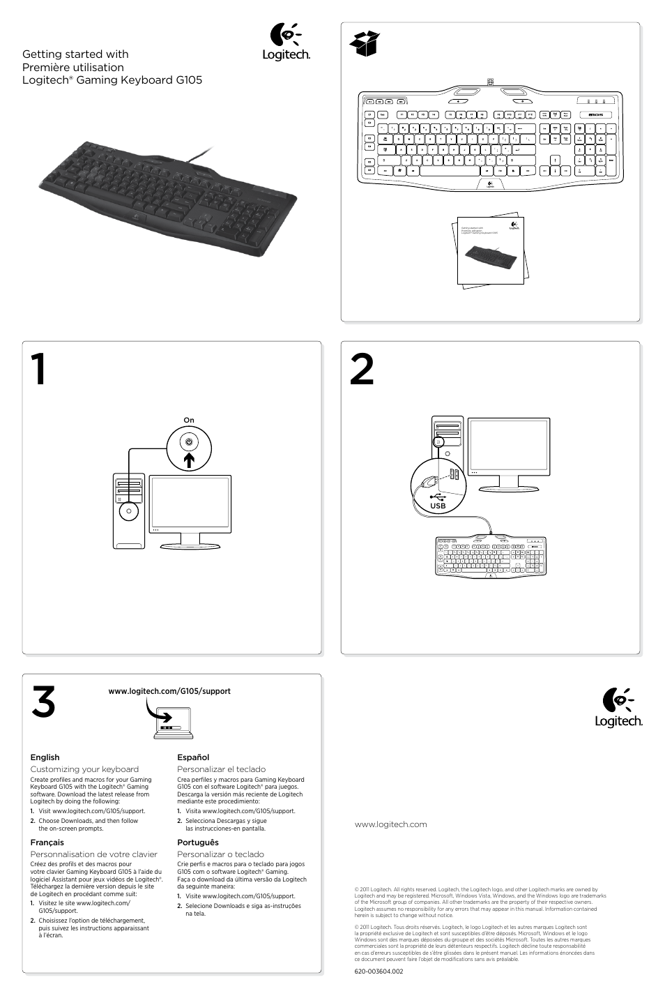 Logitech Premire utilisation Gaming Keyboard G105 User Manual | 2 pages