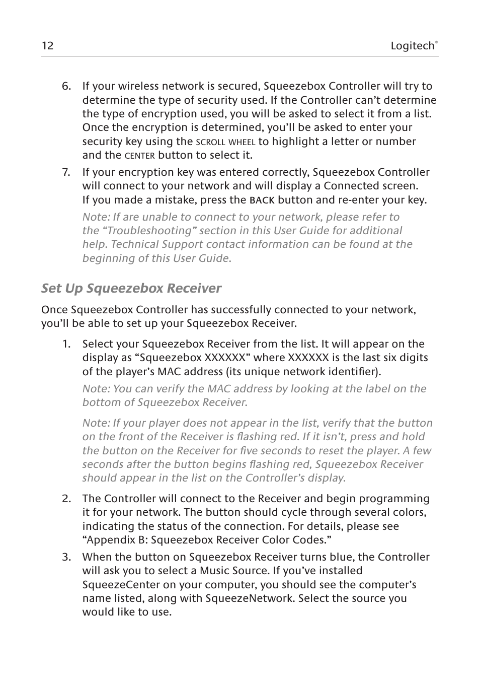 Set up squeezebox receiver | Logitech Squeezebox Duet User Manual | Page 13 / 45