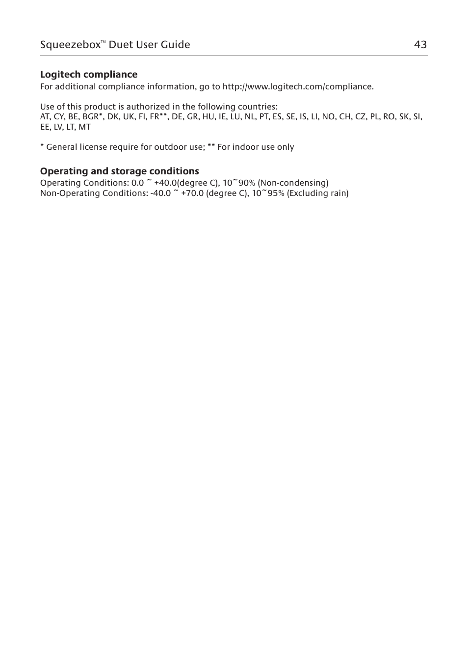 Logitech Squeezebox Duet User Manual | Page 44 / 45