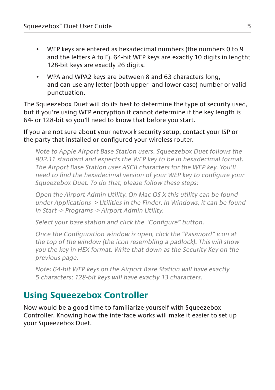 Using squeezebox controller | Logitech Squeezebox Duet User Manual | Page 6 / 45