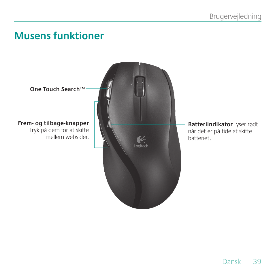 Musens funktioner | Logitech MK700 User Manual | Page 39 / 72