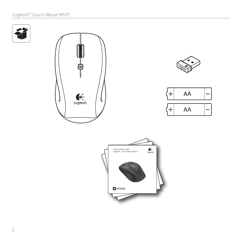 Logitech® couch mouse m515 | Logitech Couch Mouse M515 User Manual | Page 2 / 37