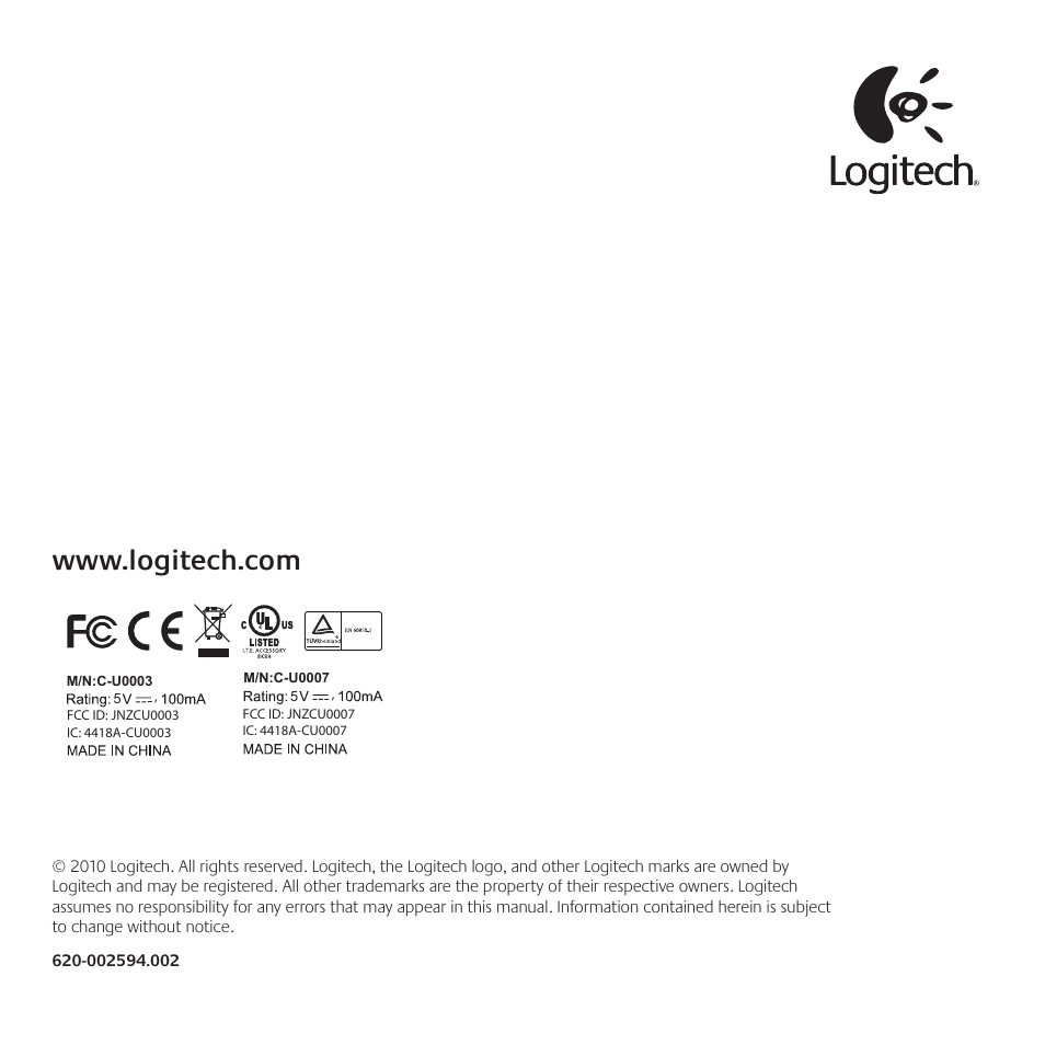Logitech Couch Mouse M515 User Manual | Page 36 / 37