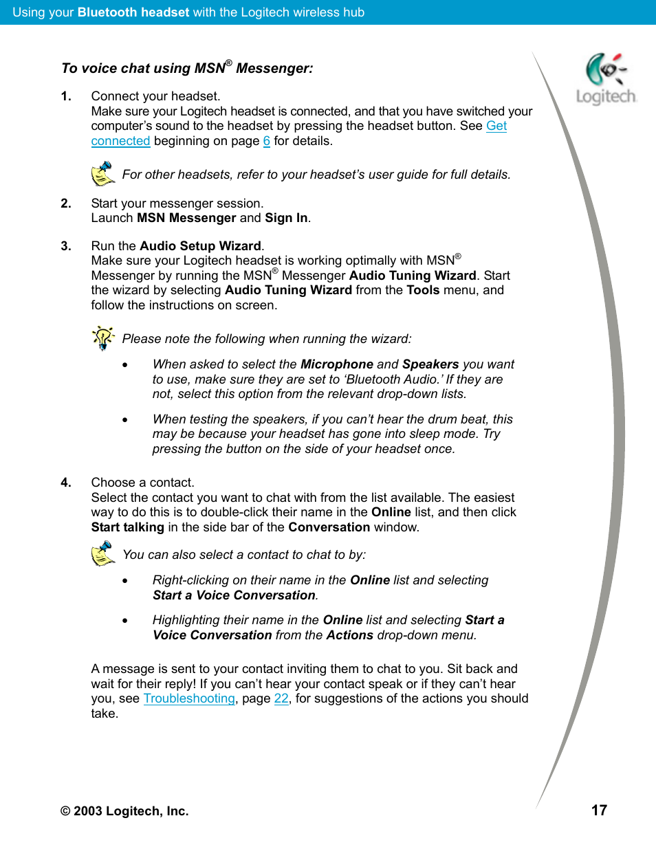 Logitech Mobile Bluetooth User Manual | Page 17 / 24