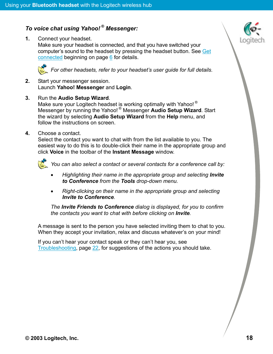 Logitech Mobile Bluetooth User Manual | Page 18 / 24