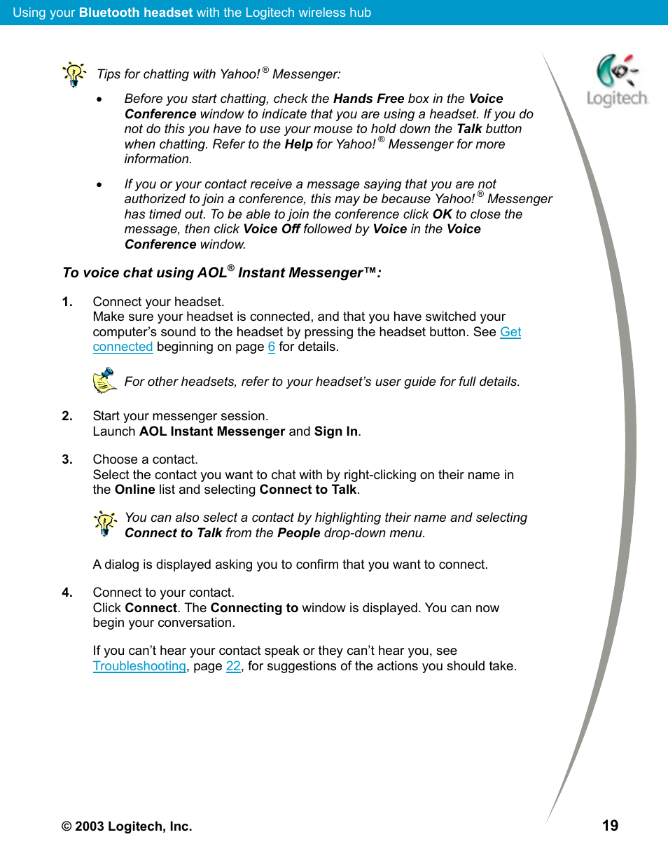 Logitech Mobile Bluetooth User Manual | Page 19 / 24