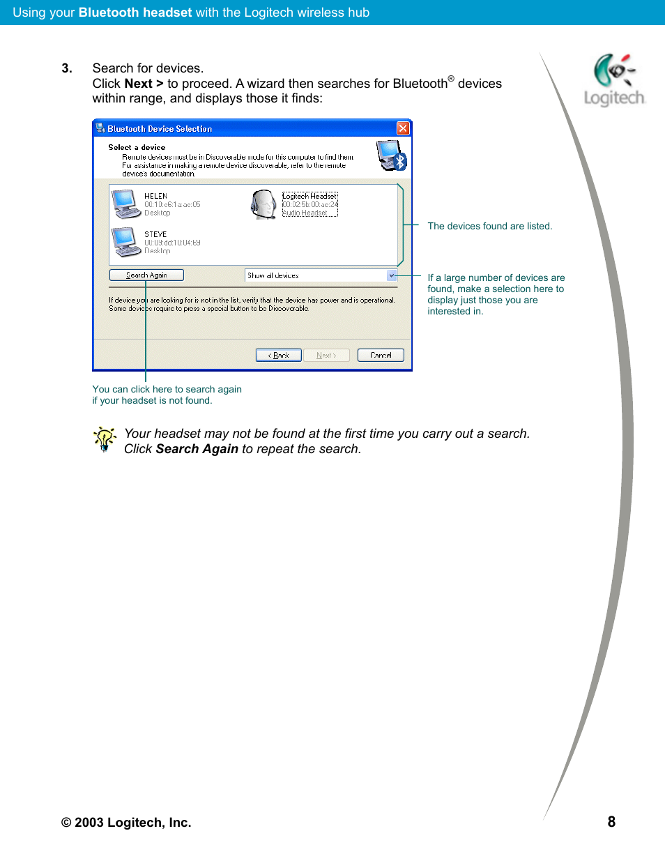 Logitech Mobile Bluetooth User Manual | Page 8 / 24