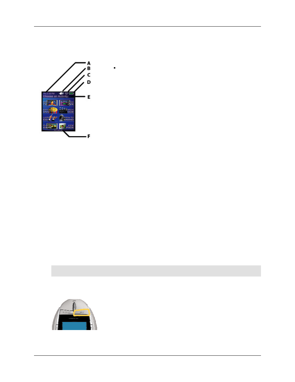 Viewing the status and navigation bars, Displaying help on your harmony remote | Logitech HARMONY 895 User Manual | Page 9 / 17